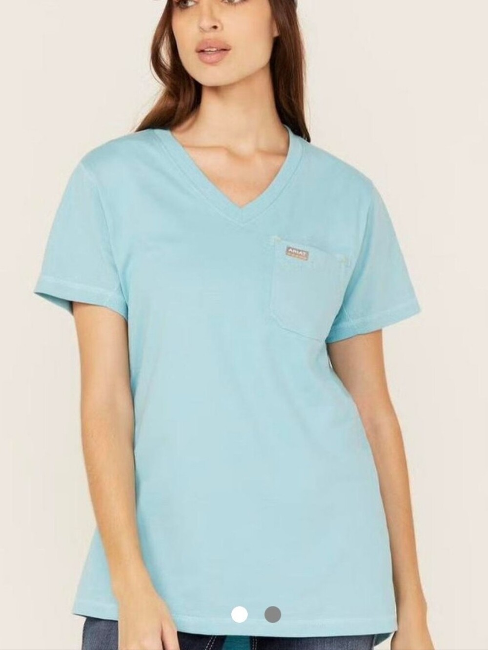 Ariat Heather Sky V-Neck Pocket Tee